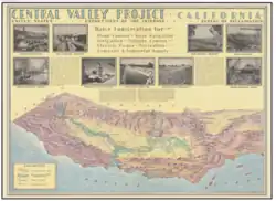 US Department of Interior Bureau of Reclamation - Central Valley Project Map 1938