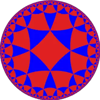 Alternated octagonal or tritetragonal tiling is a uniform tiling of the hyperbolic plane