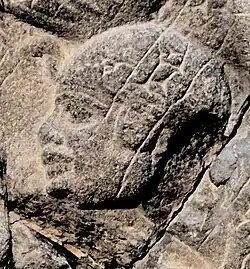 Ushankhuru, the captive son of Taharqa, as depicted by the Assyrians on the Victory stele of Esarhaddon