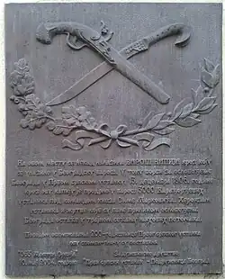 Plaque which marks the place of Varoš Gate