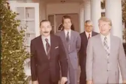 Image 36Argentine junta leader Jorge Rafael Videla meeting U.S. President Jimmy Carter in September 1977 (from History of Argentina)
