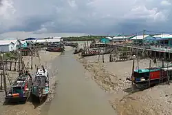 River channel on the island during low tide