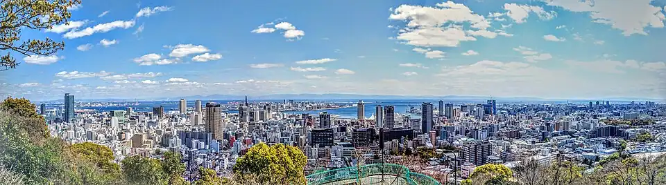 Panorama of Kobe from Mt. Suwa observation deck