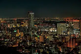 Chūō-ku, seen by night from Mt. Suwa observation deck