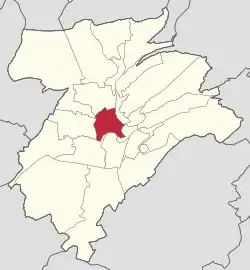 Map of Luxembourg City, with Ville-Haute highlighted