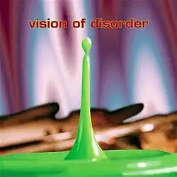 A digital illustration of a green drip going upwards. Text "vision of disorder" top center