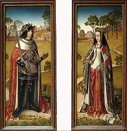 Philip the Fair and Joan the Mad in the gardens of the Palace of Coudenberg, Master of Affligem, 1495–1506