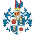 Coat of arms of Wolfgang von Hohenfeld Binningen (1616-1679), the only known deviation from the regular arms