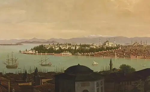 Panorama of Constantinople (Istanbul), by Antoine de Favray (1706-1798).