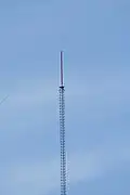 The upper portion of the WBUI-TV tower, 2007.