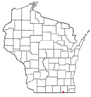 Location of Walworth (town), Wisconsin