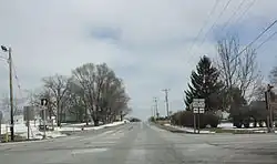The intersection of Highways 11 and 120 in Spring Prairie
