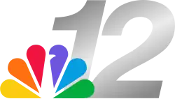 An italic Helvetica numeral "12" is rendered in a gray gradient, with the NBC Peacock logo centered below the "1".