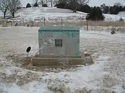 Marker marking Waddams' first settlement in Stephenson County