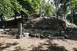 The stone wall of Honmaru Base