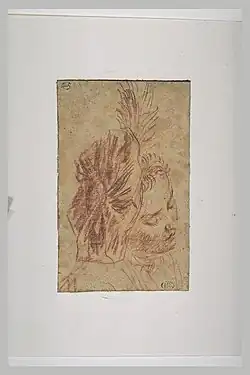 Watteau, Study of a Man's Head, c. 1715, red chalk on paper, Louvre, Paris