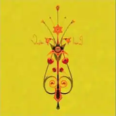 A floral design on a yellow background.