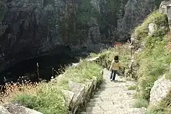 Descending the Whaligoe Steps.