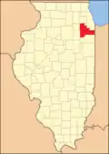 Will County in 1853, reduced to its current borders by the creation of Kankakee County