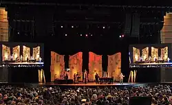 One of the ever-changing “stage sets” at Willow Creek Church