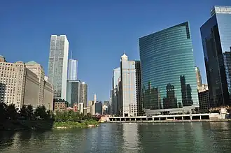 Another view of the building in the context of the river, looking towards the east.