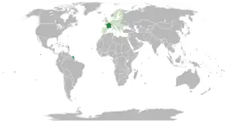 Location of&nbsp;France&nbsp;(dark green) in the European Union&nbsp;(green)