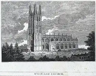 A 19th-century wood engraving view from the south-west