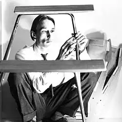 Photograph of the Finnish designer Yrjö Kukkapuro in 1960